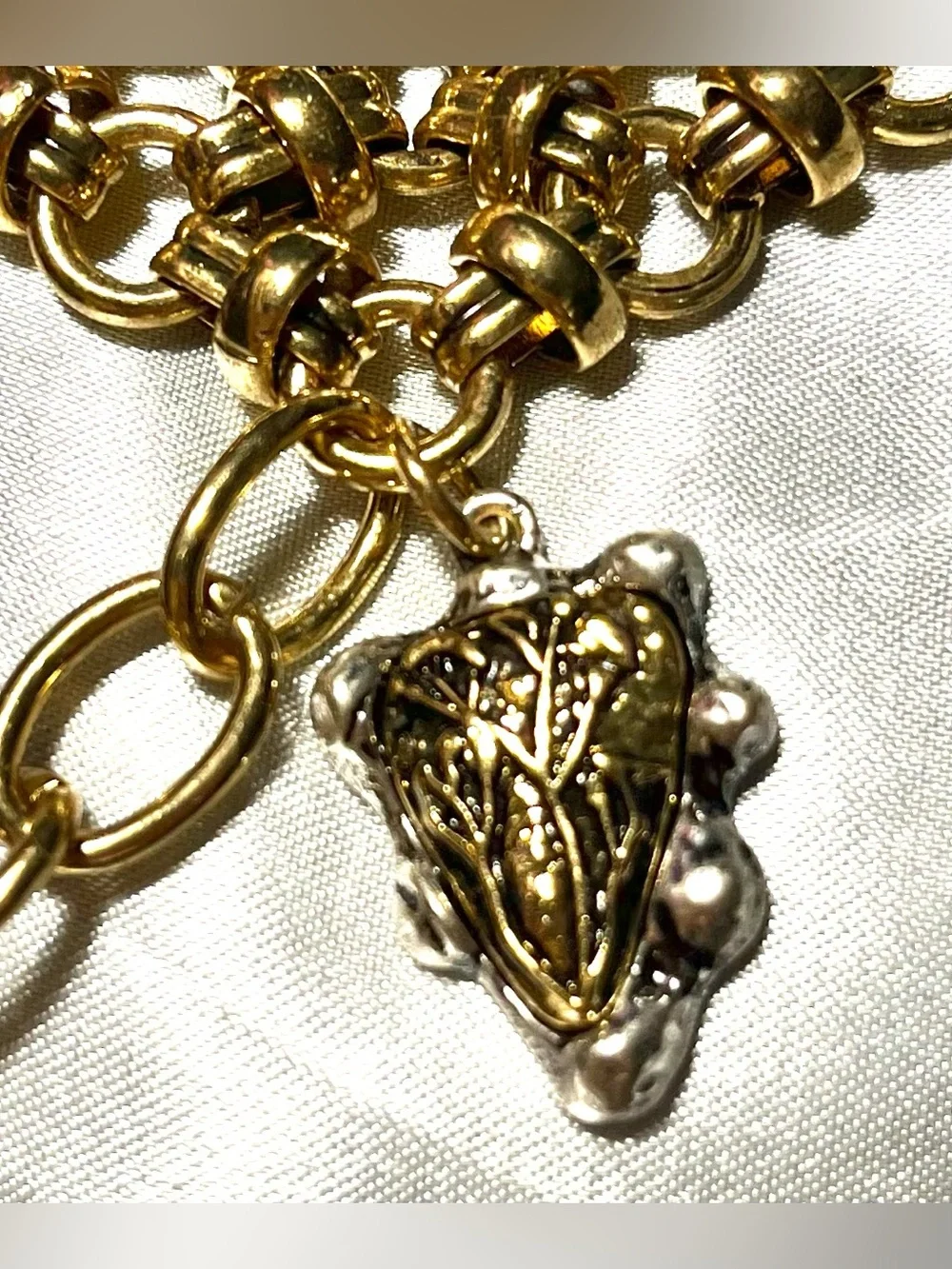 Zara Rhombus Medallion Metal Belt Engraved Gold Silver 4736/340/881 35”